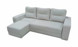 Диван Домино белого цвета фото дивана сбоку с разложенной кушеткой